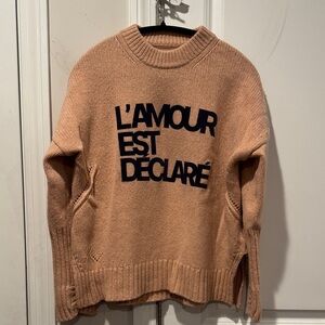Zadig & Voltaire Blush Sweater with Navy L’amour L with thumb holes